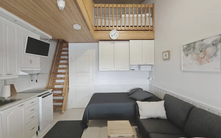 Living area and loft in Leviloma 27 m² C apartment, Levi